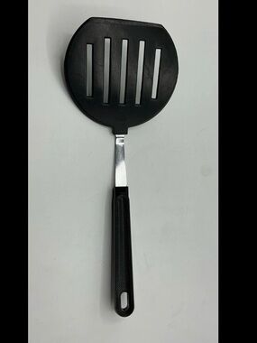 VTG EKCO  Black Slotted Turner / Spatula wide round 1970s